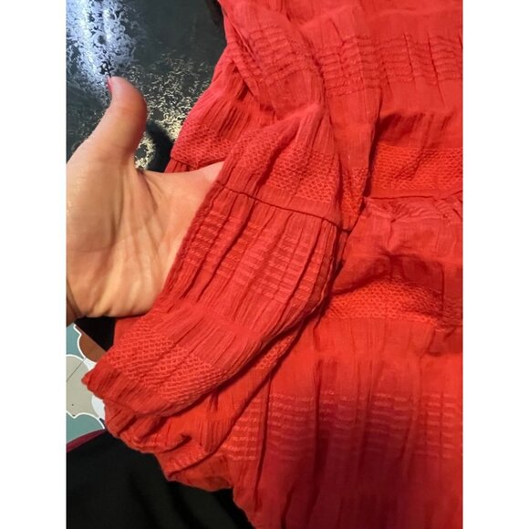 Max Studio NWT Red Long Sleeveless Tiered Cotton Dress Sz S - Picture 7 of 11